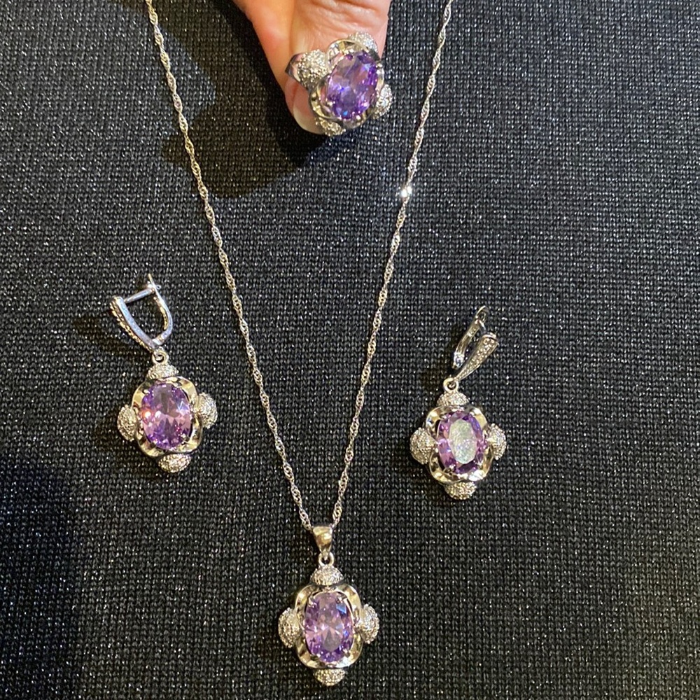 Three pieces set 925 sterling silver